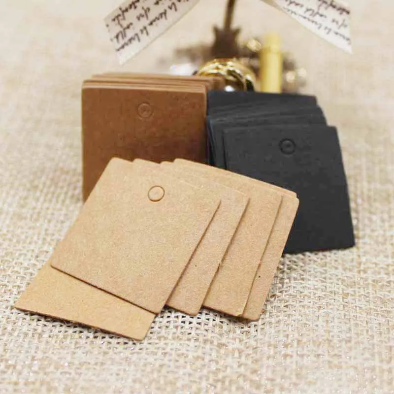 Kraft Hang Tag - 100 stuks 2,5*2,5 cm kleine vierkante