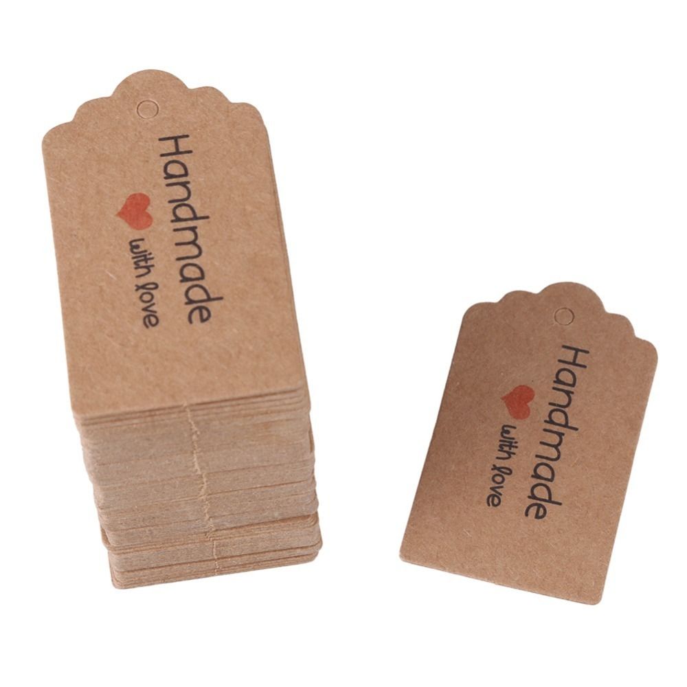 Kraft Hang Tag - 100 stuks handgemaakte kraftpapier hangtags bruine