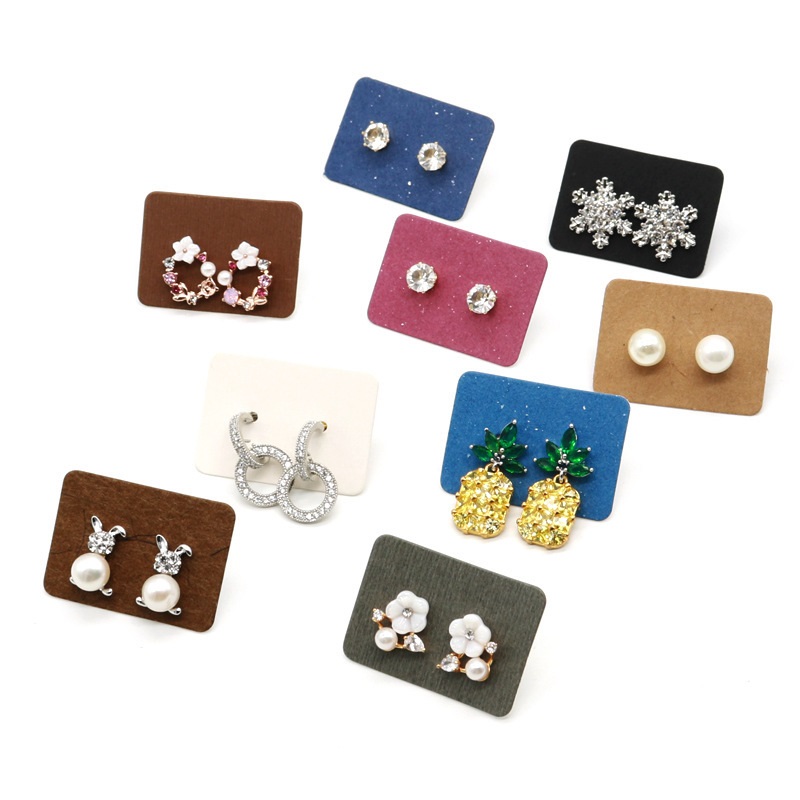 Kraft Hang Tag - 3.5*2.5Cm 100 Stks/partij Kraftpapier Oorknopjes Hangen