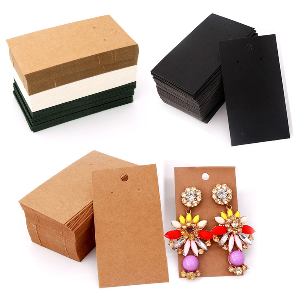 Kraft Hang Tag - 50 stks Oorbel Display Card 5x9