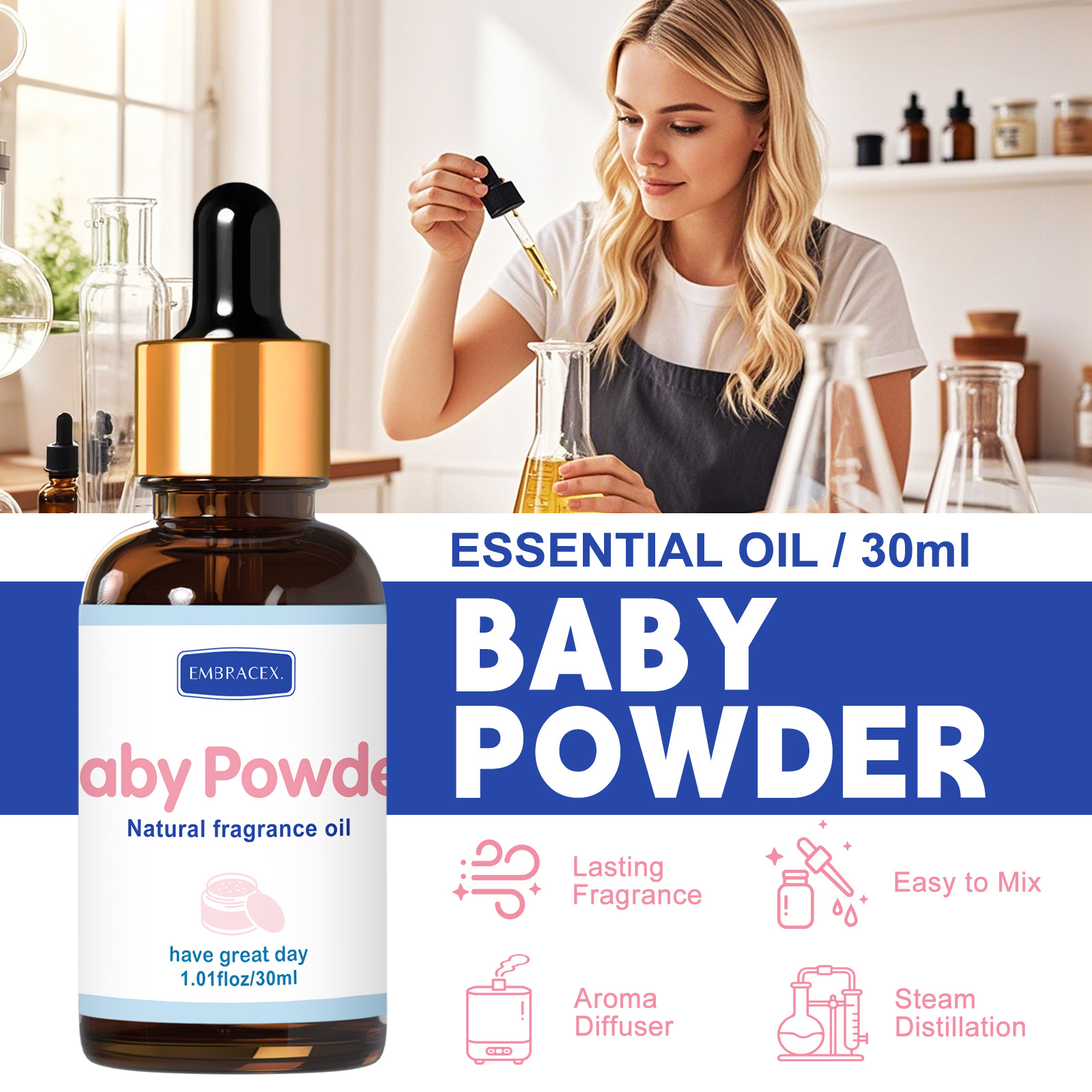 30ml Baby Poeder Geuroliën voo - Candle Fragrance Supplies recensie en prijs